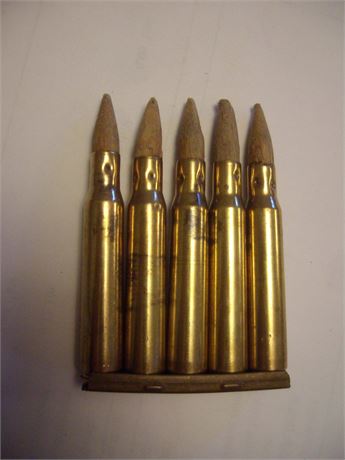 Home Guard .30-06 wooden bullet drill rounds in clip